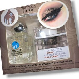 Lit Cosmetics Liquid Metals Lit Kit featuring a "Crave" pigment CLUB PARTY NIB
